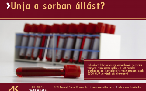 Ne várjon órákat egy vérvételre!
