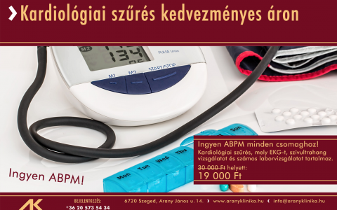 Kardiológiai szűrés kedvezményes áron, ingyen ABPM-el!