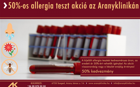 50%-os allergia teszt akció a készlet erejéig!