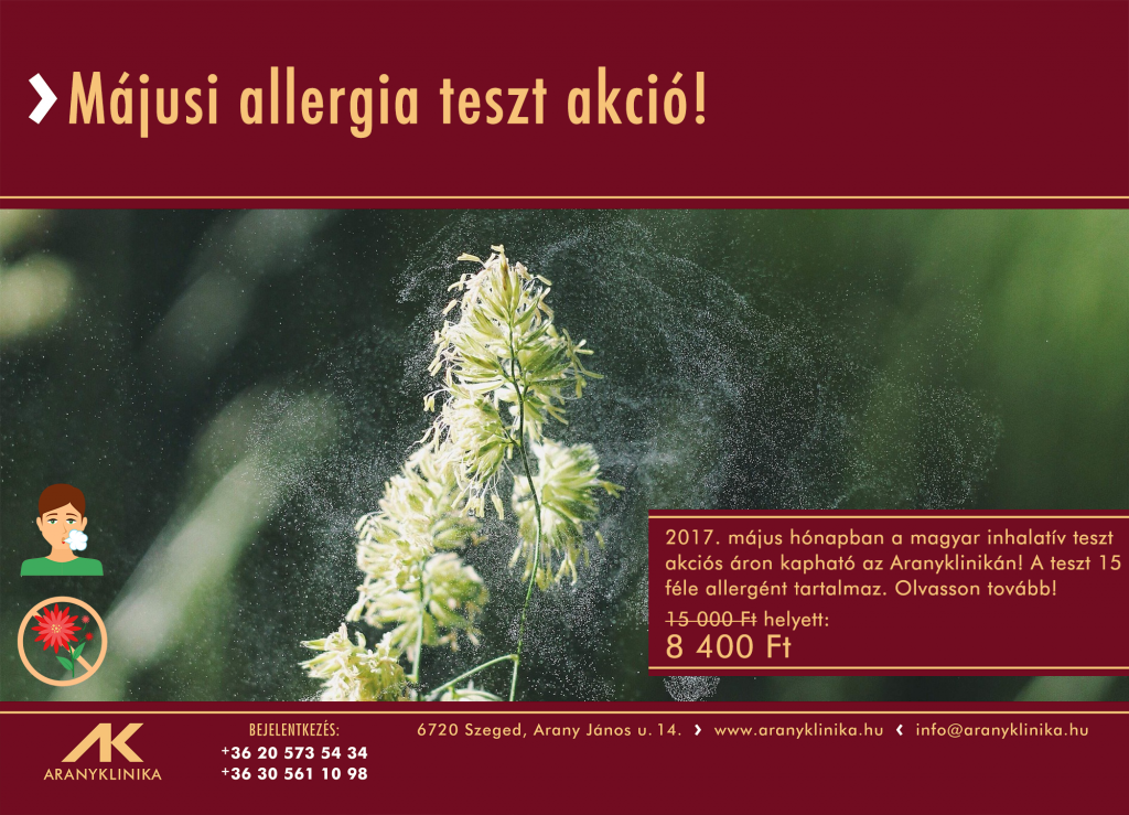 Májusi allergia teszt akció!