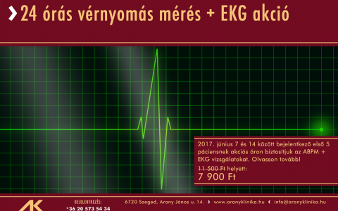 24 órás vérnyomás mérés (ABPM) + EKG akció