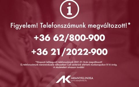 Figyelem! Telefonszámunk megváltozott!