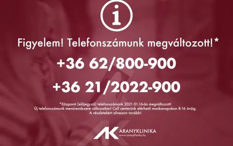 Figyelem! Telefonszámunk megváltozott!