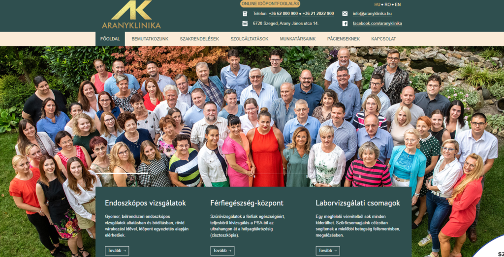 Az aranyklinika.hu arculata megváltozott