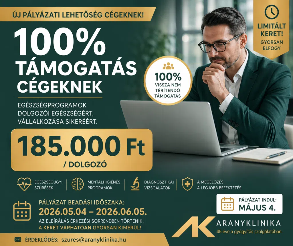 Céges egészségprogramok támogatással – GINOP Plusz 3.2.6 pályázat